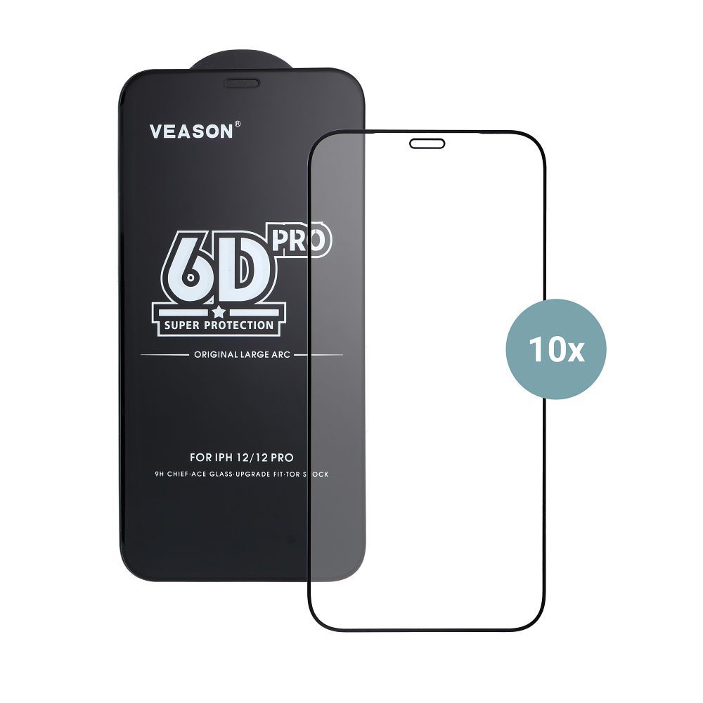 6D Veason Pro Glass (sada 10 v 1) – pro iPhone X / XS / 11 Pro, černá