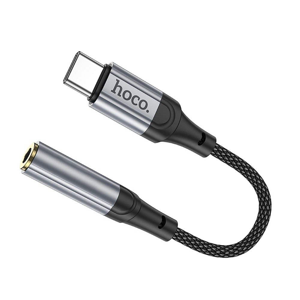 Adaptér AUX USB-C na 3,5 mm jack Hoco, 0,12 m, LS36, černý