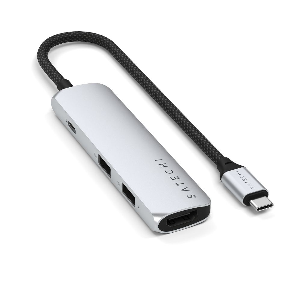Adaptér SATECHI HUB 4 v 1, typ C, ST-P4SS, stříbrný