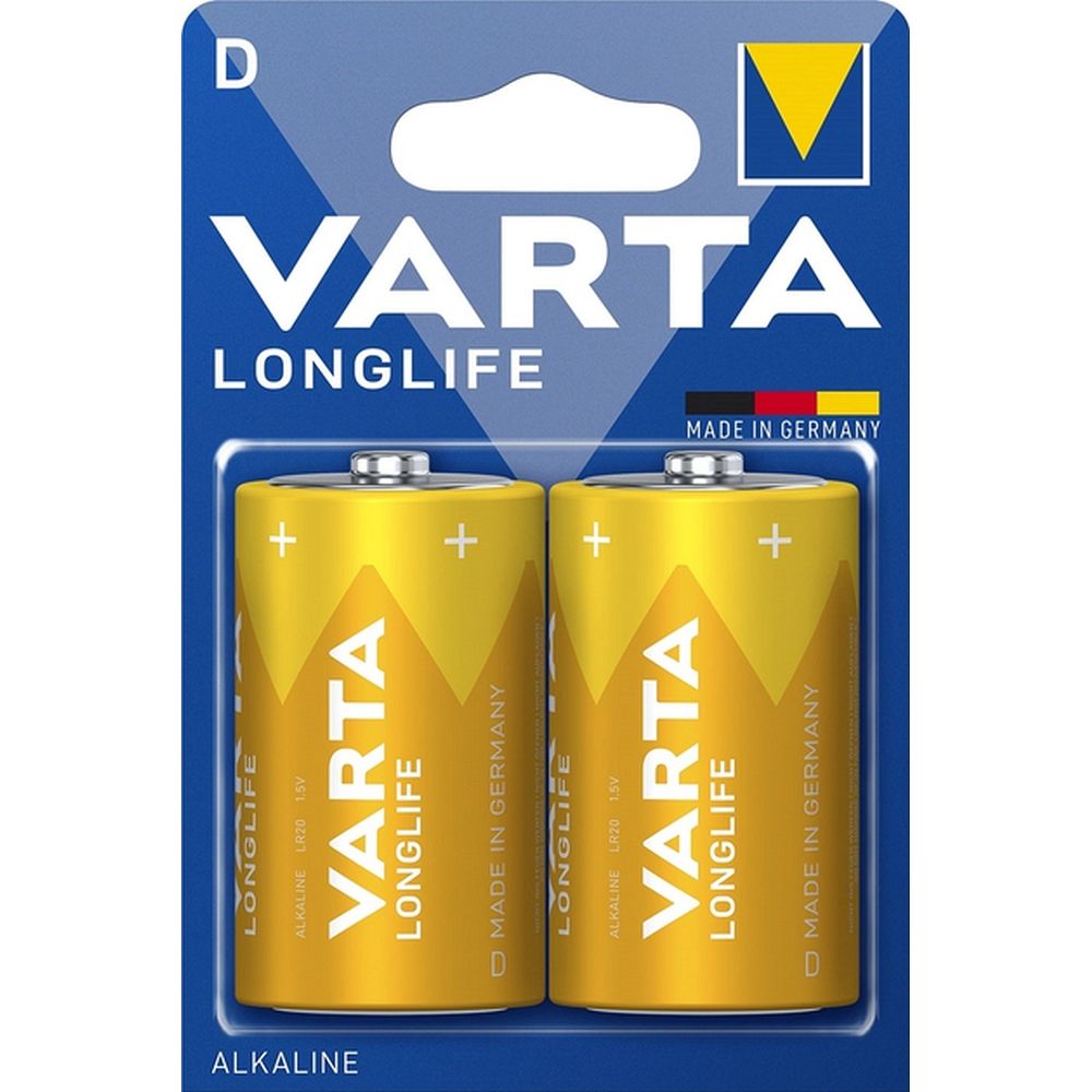 Alkalická baterie VARTA R20 (typ D) Longlife, 2 ks