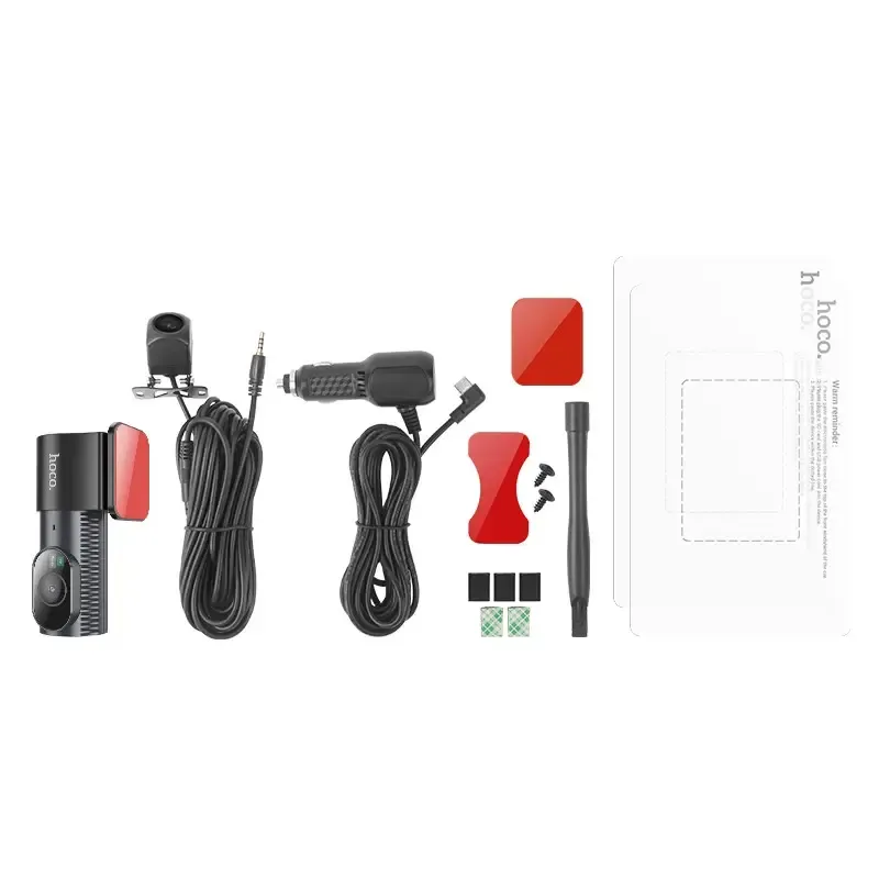 Autokamera Hoco s displejem 1,47" 2K + zadní kamera 720P/25 snímků za sekundu DV8 černá
