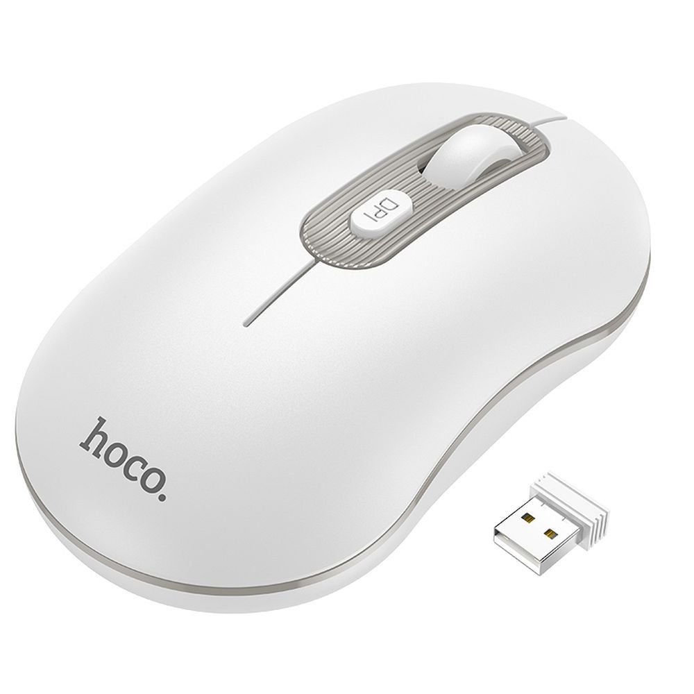 Bezdrátová myš Hoco 2,4 GHz, 1600 dpi, GM21, bílá