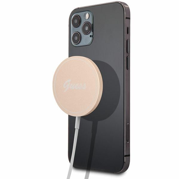 Bezdrátová nabíječka Guess kompatibilní s MagSafe, 15 W, GUCBMSLRD, zlatá
