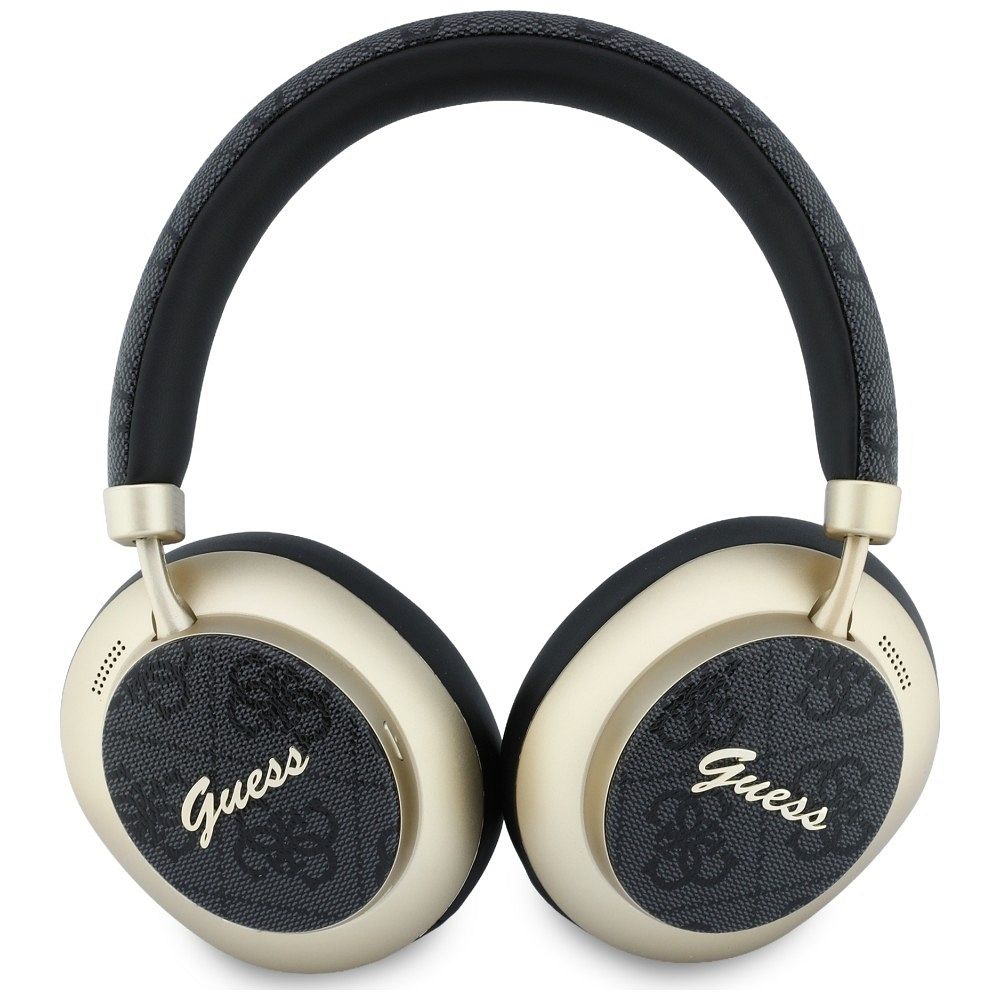 Bezdrátová sluchátka Guess ENC 4G Gold Script Metal, černá