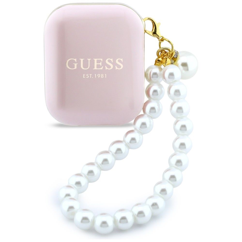 Bezdrátová sluchátka GUESS TWS Pearl Strap GUE005292, růžová
