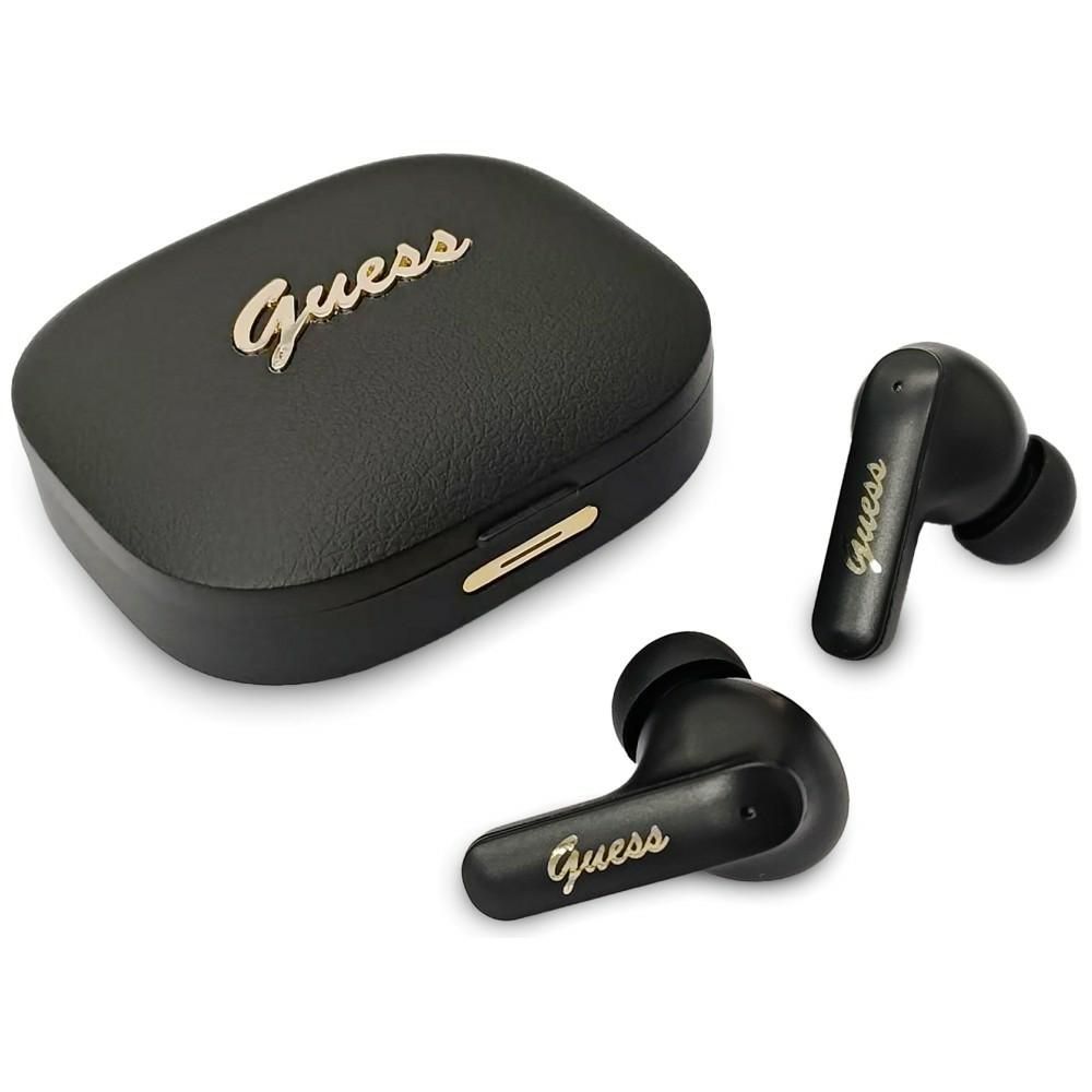 Bezdrátová sluchátka GUESS TWS Script Metal Logo GUE005414, černá