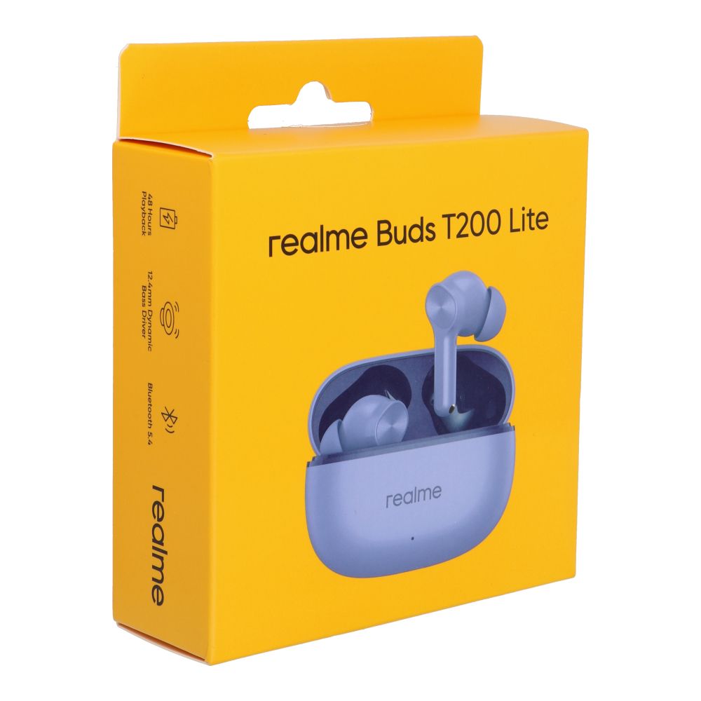 Bezdrátová sluchátka Realme Buds T200 Lite, fialová
