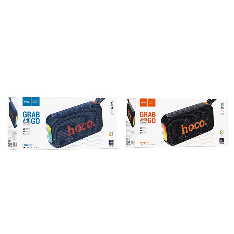 Bezdrátový reproduktor 2 × 10 W, výdrž 4 hodiny, Hoco HC32, tmavě modrý