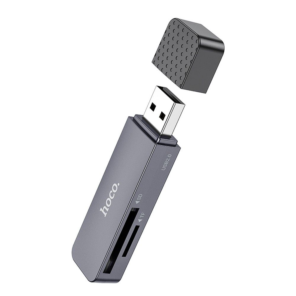 Čtečka karet SD / TF Hoco USB A 3.0 HB45, kovově šedá