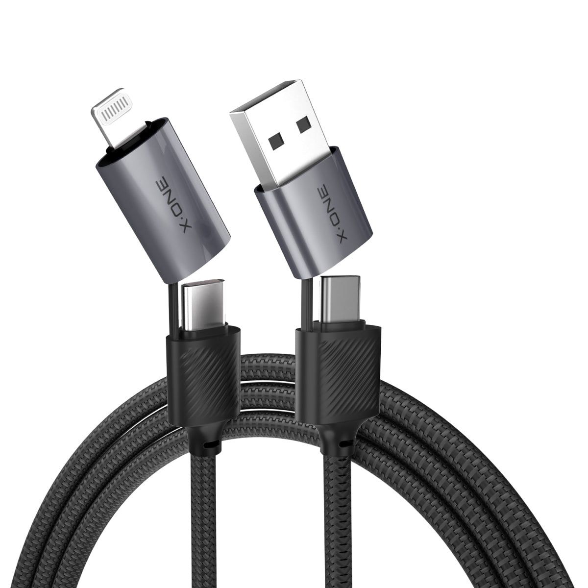 Datový kabel X-ONE QuantumFlex – typ C na C – max. 60 W, 1,2 m, černý