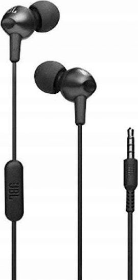 Drátová sluchátka s konektorem 3,5 mm JBL C200Si, černá
