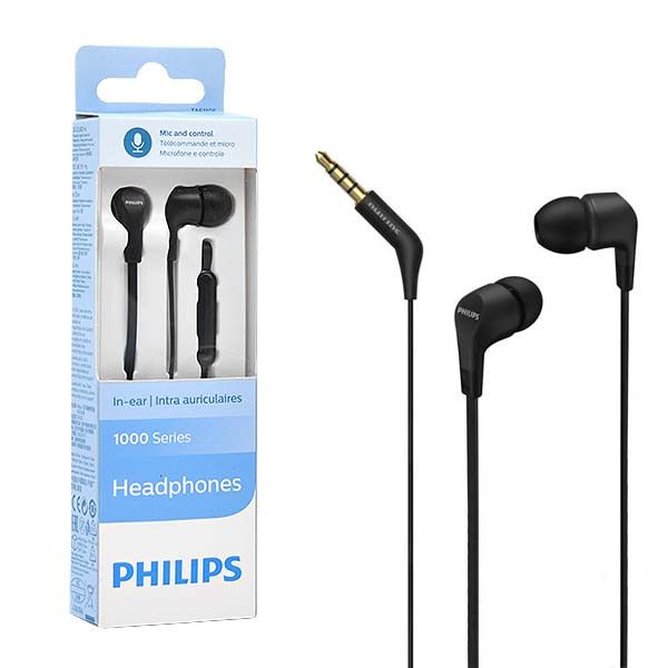 Drátová sluchátka s konektorem 3,5 mm Philips TAE1105BK/00, černá