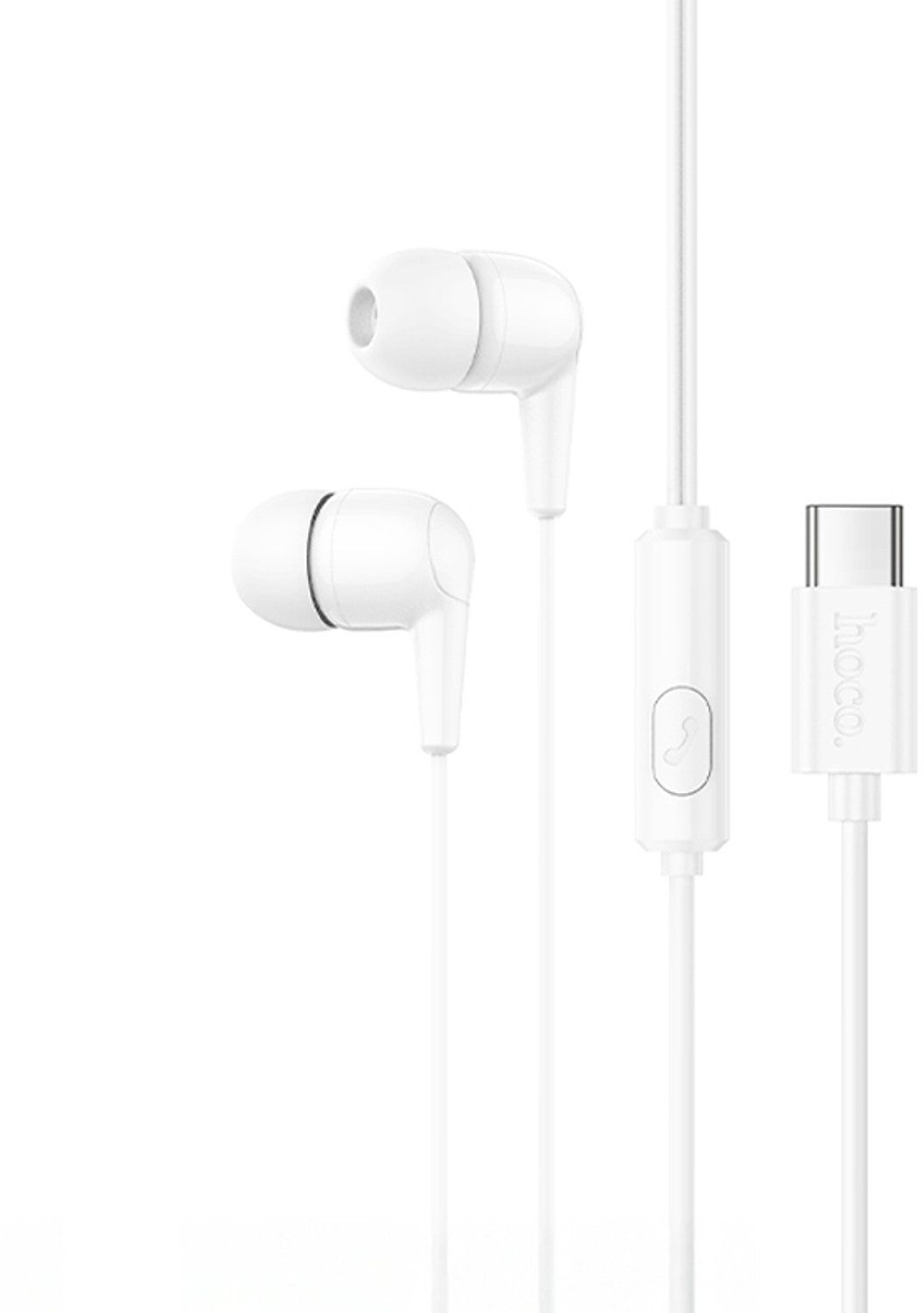 Drátová sluchátka s USB-C Hoco M97, bílá