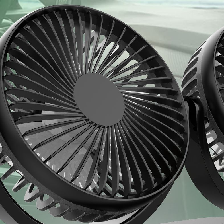 Dvojitý ventilátor do auta napájený přes USB, černý