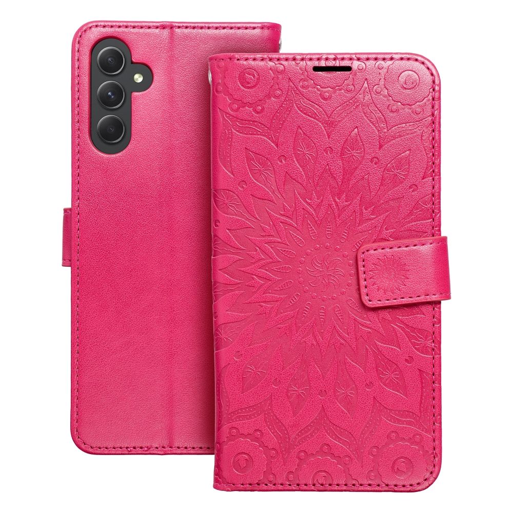 Flipové pouzdro pro Samsung A14 4G / A14 5G Mezzo Book, mandala, magenta