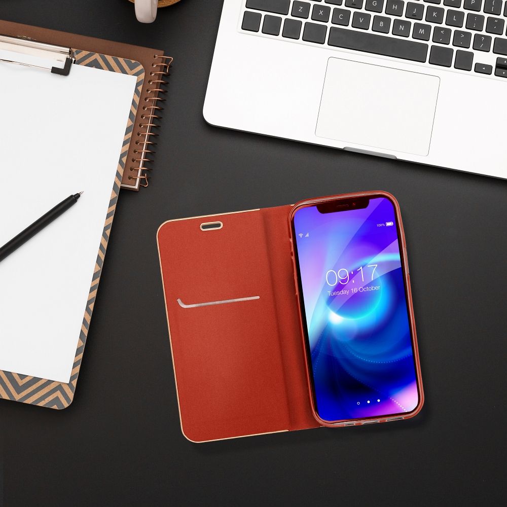 Flipové pouzdro pro Xiaomi Redmi 13C / POCO C65 Luna Book, zlatá a červená