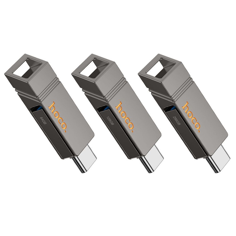 Hoco UD14 64 GB USB 3.2 (USB-A + USB-C) šedá
