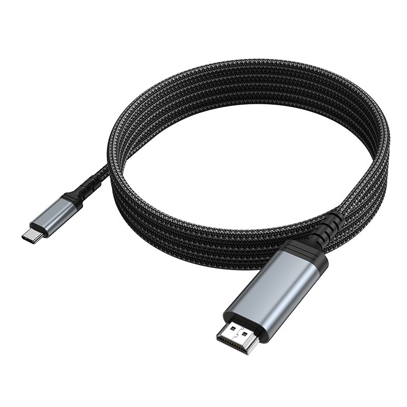 Kabel pro zrcadlení obrazovky USB-C na HDMI Hoco 4K 30 Hz, 1,8 m, UA43, kovově šedý