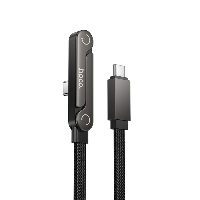 Kabel s držákem USB-C na USB-C PD 60 W Hoco 1,2 m U150 Exquisite černý