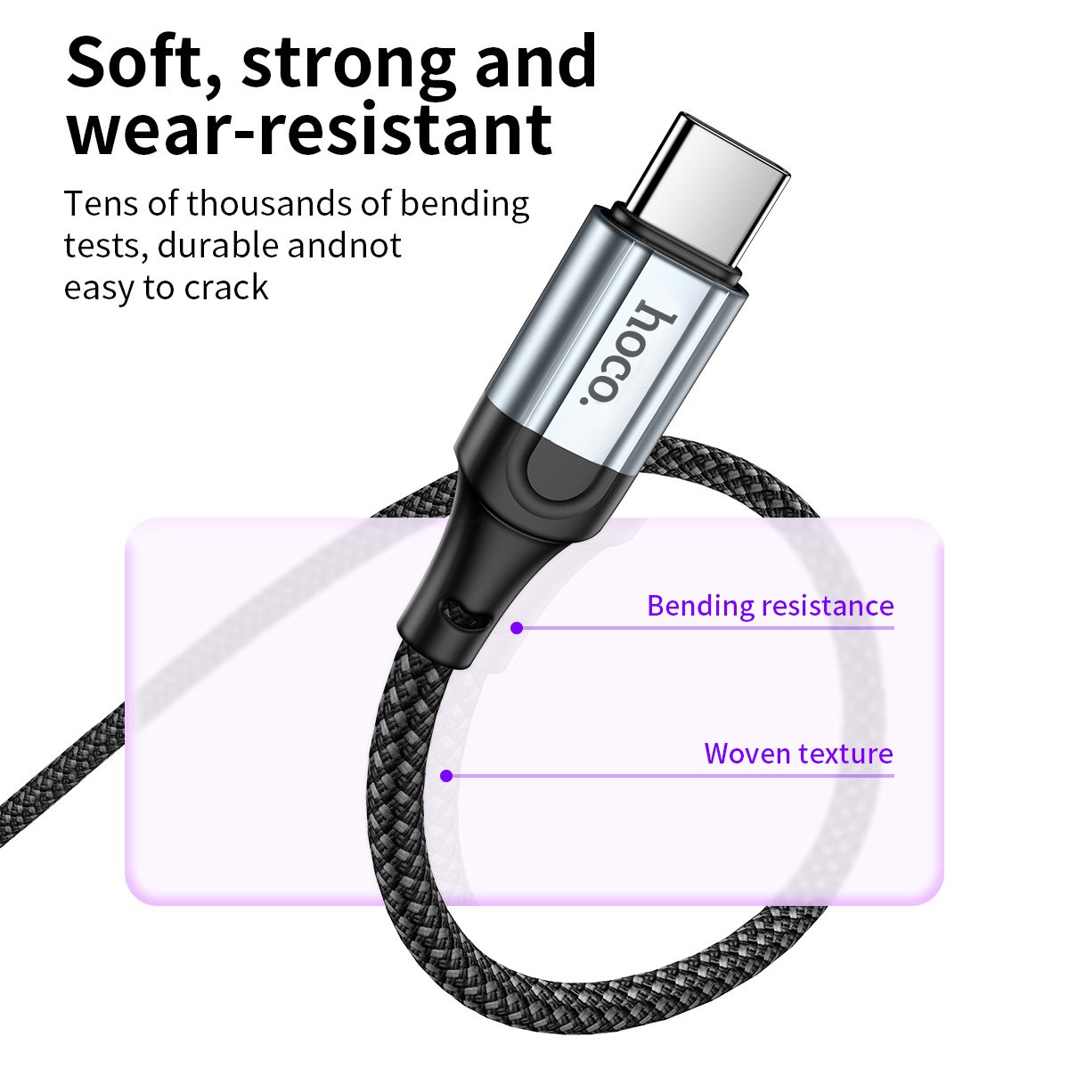 Kabel USB A na C Hoco PD 3 A, 1,5 m, X121, černý