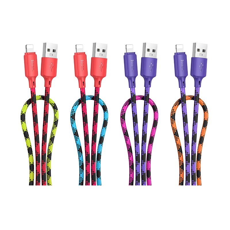 Kabel USB A na Lightning Hoco 2,4 A, 1 m, X116, červený s přechodem barev
