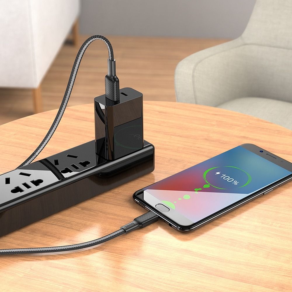Kabel USB A na Micro USB Hoco 2,4 A, 1 m, X69, černý a bílý