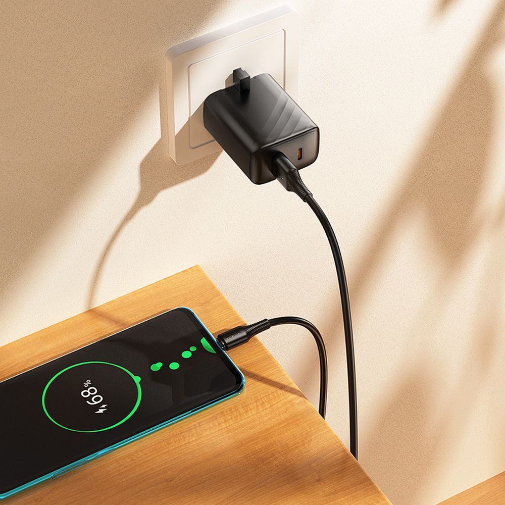 Kabel USB A na USB C Hoco 3 A, 1 m, X120, černý