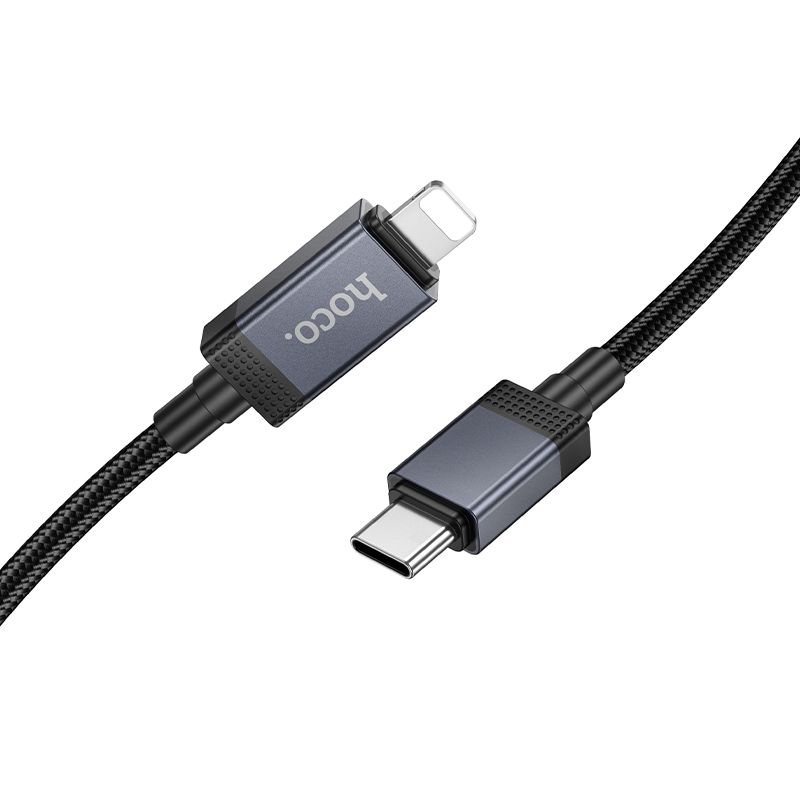 Kabel USB-C na Lightning Hoco PD 27 W s displejem, 1 m, X118, černý
