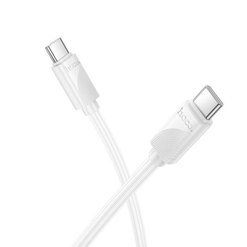 Kabel USB-C na USB-C Hoco 3 A, 60 W, 1 m, X114, bílý