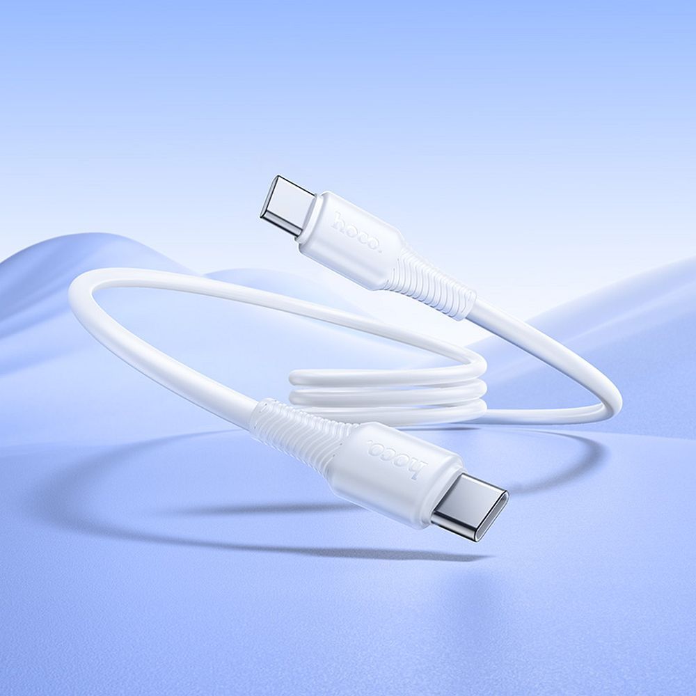 Kabel USB-C na USB-C Hoco 3 A, 60 W, 1 m, X120, bílý