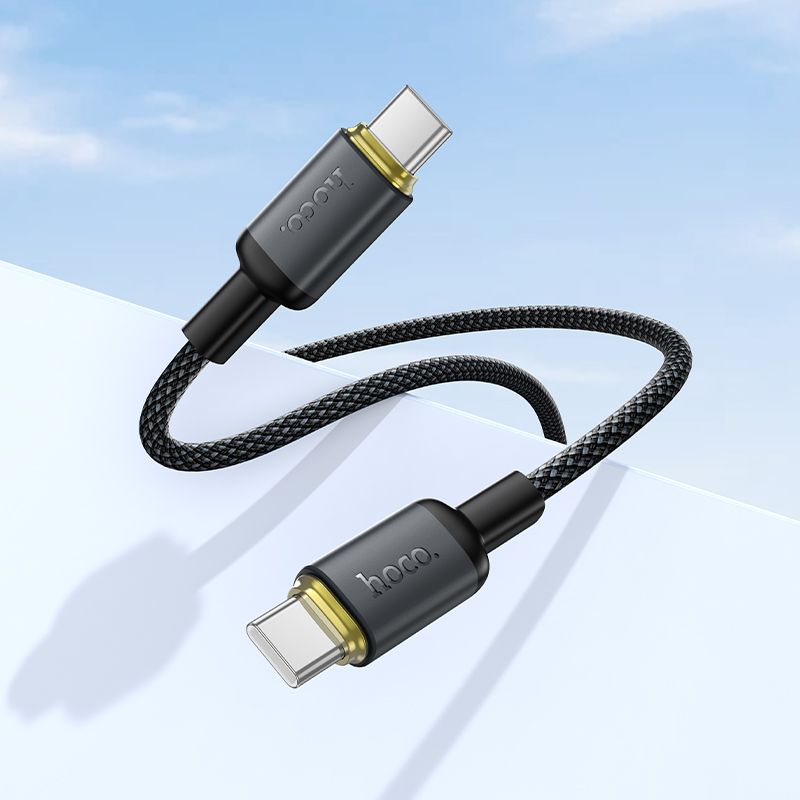 Kabel USB-C na USB-C Hoco 3 A, 60 W, 1 m, X128 Benefit, černý