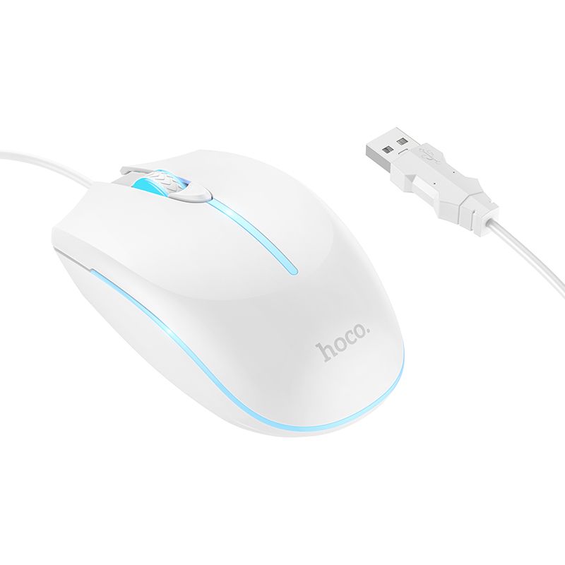 Kabelová herní myš Hoco USB A 2400 dpi GM37, bílá
