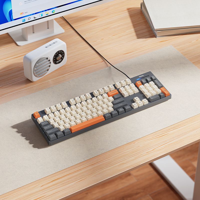 Kabelová klávesnice QWERTY Hoco GM61 ve třech barvách (bílá, šedá, oranžová)