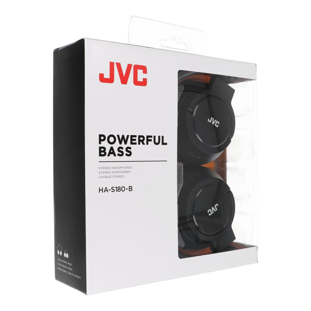 Kabelová sluchátka s konektorem 3,5 mm JVC HA-S180-B, černá