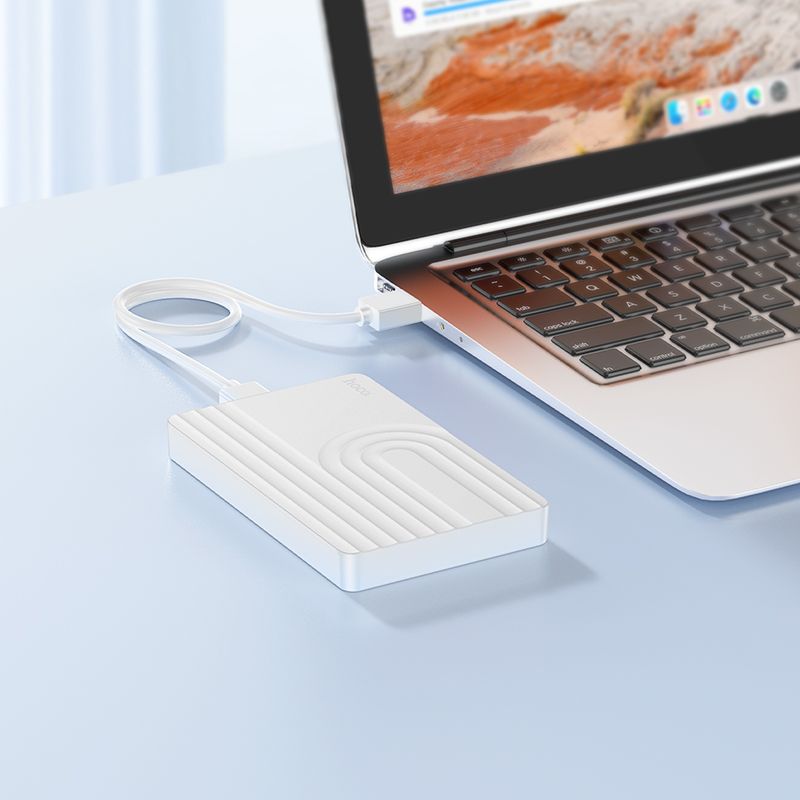 Kryt pro pevné disky HDD a SSD 2,5" SATA, USB 3.0 na Micro B, Hoco HB55, bílý