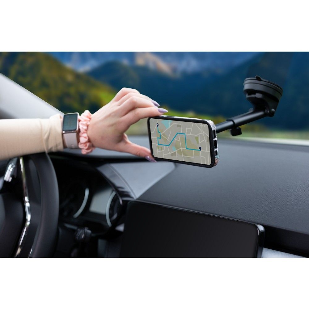 Magnetický držák na auto kompatibilní s Magsafe Forcell F-Grip PrecisionX na čelní sklo / palubní desku / větrací mřížku, černý