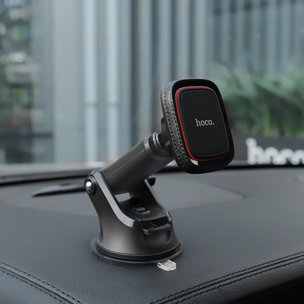 Magnetický držák na mobil do auta Hoco na čelní sklo / palubní desku CA42, černý a červený