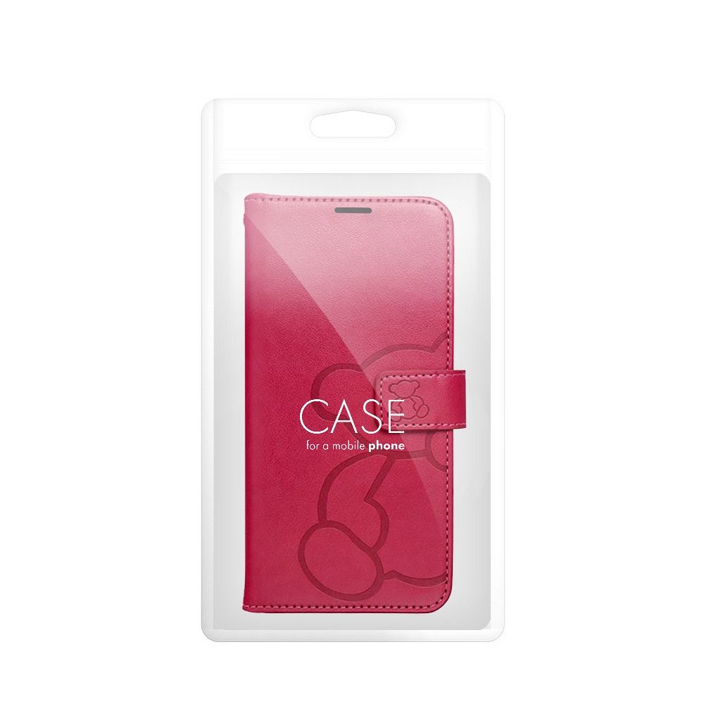 MEZZO Pouzdro na knihu pro SAMSUNG S26 Edge s motivem medvídka, magenta