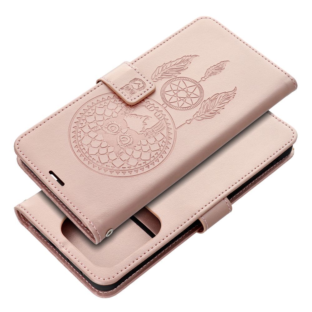 MEZZO Pouzdro na knihu pro XIAOMI Motorola G37 / G57 POWER s motivem lapače snů, růžové zlato