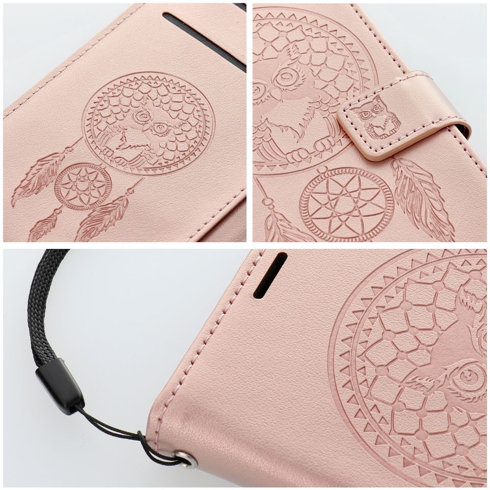 MEZZO Pouzdro na knihu pro XIAOMI Redmi Note 15 4G, motiv lapače snů, růžové zlato