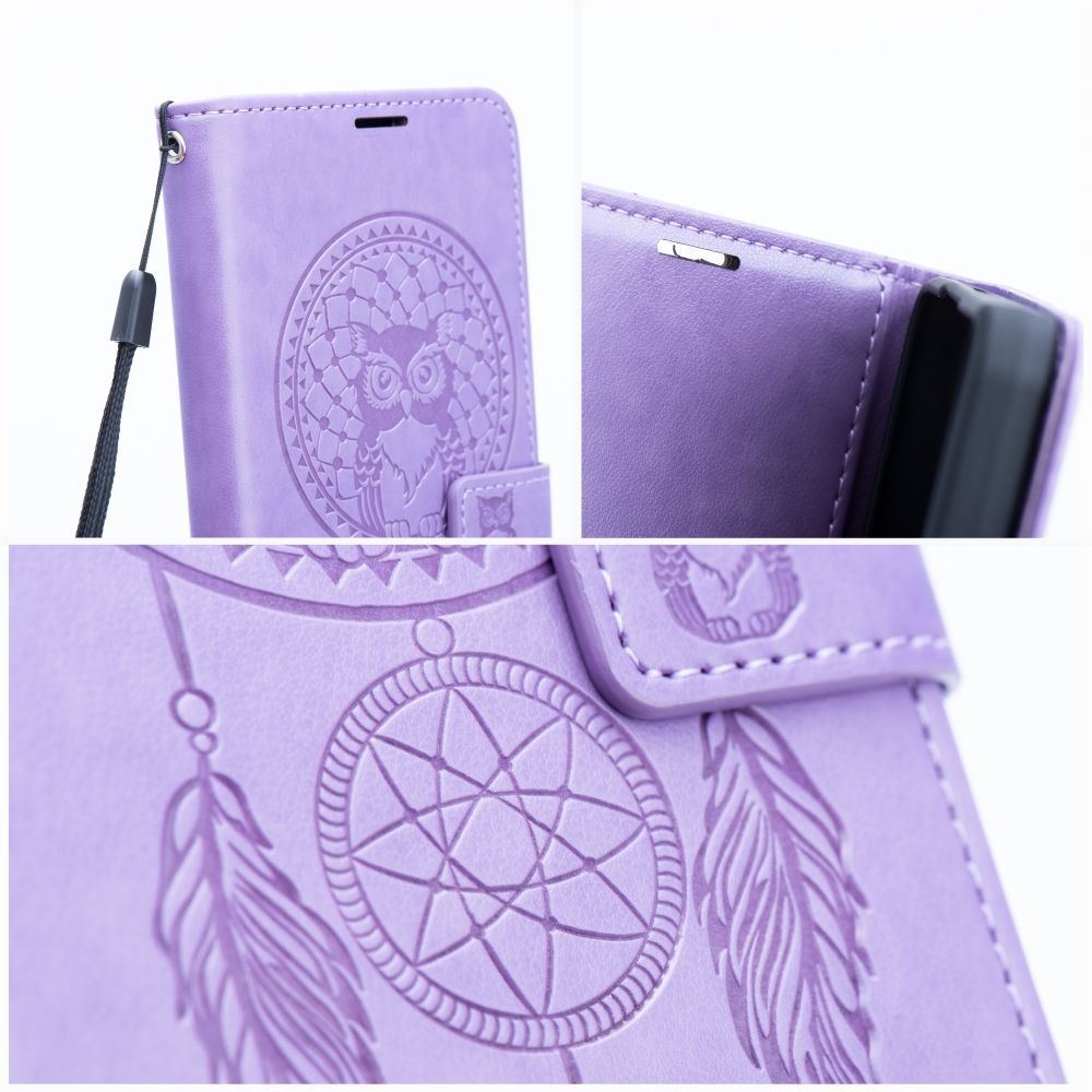 MEZZO Pouzdro na knihu pro XIAOMI Redmi Note 15 PRO 4G, fialové s motivem lapače snů