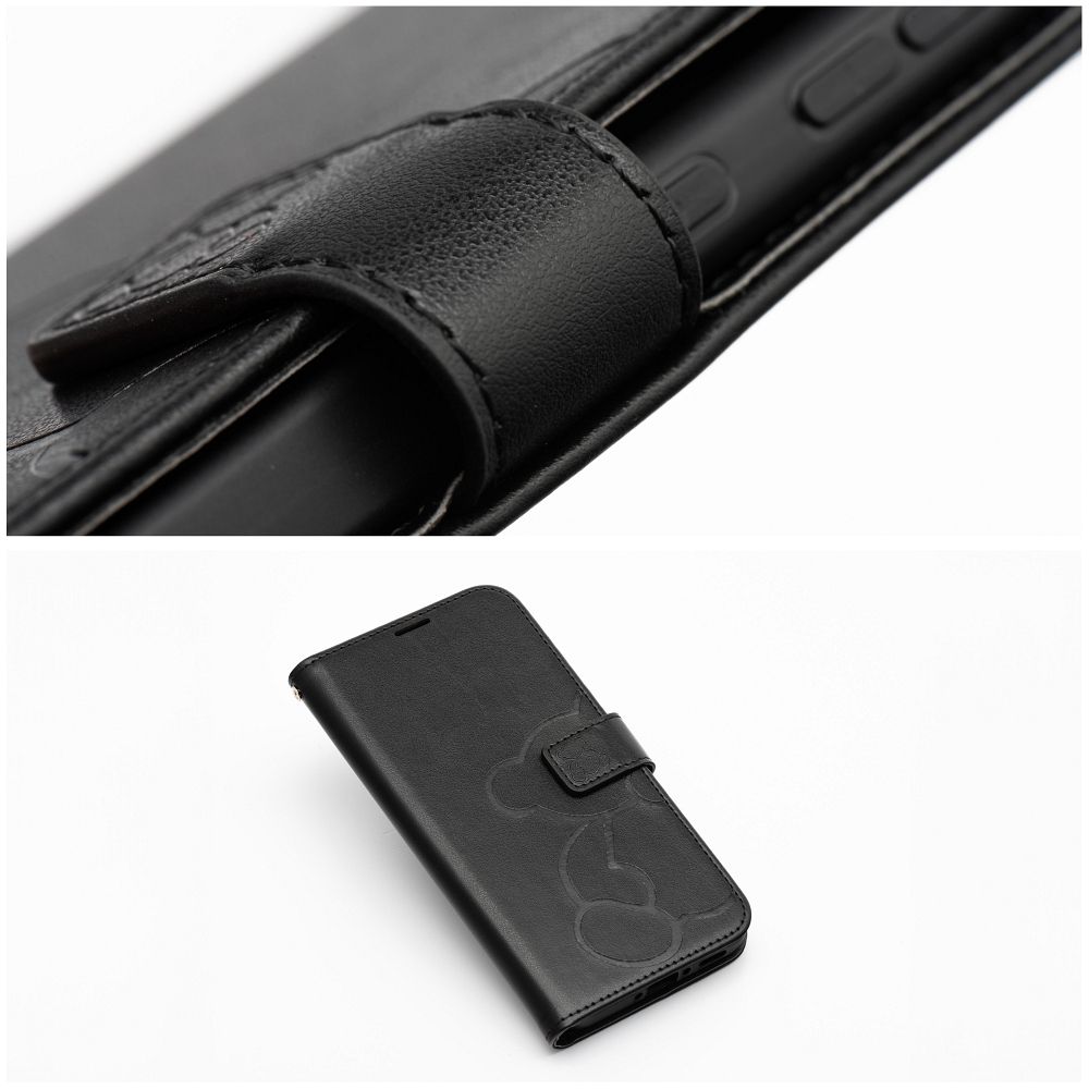MEZZO Pouzdro ve tvaru knihovny pro SAMSUNG S26 Edge – medvídek, černé