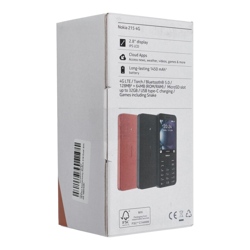 Mobilní telefon NOKIA 215 Dual SIM 4G, modrý