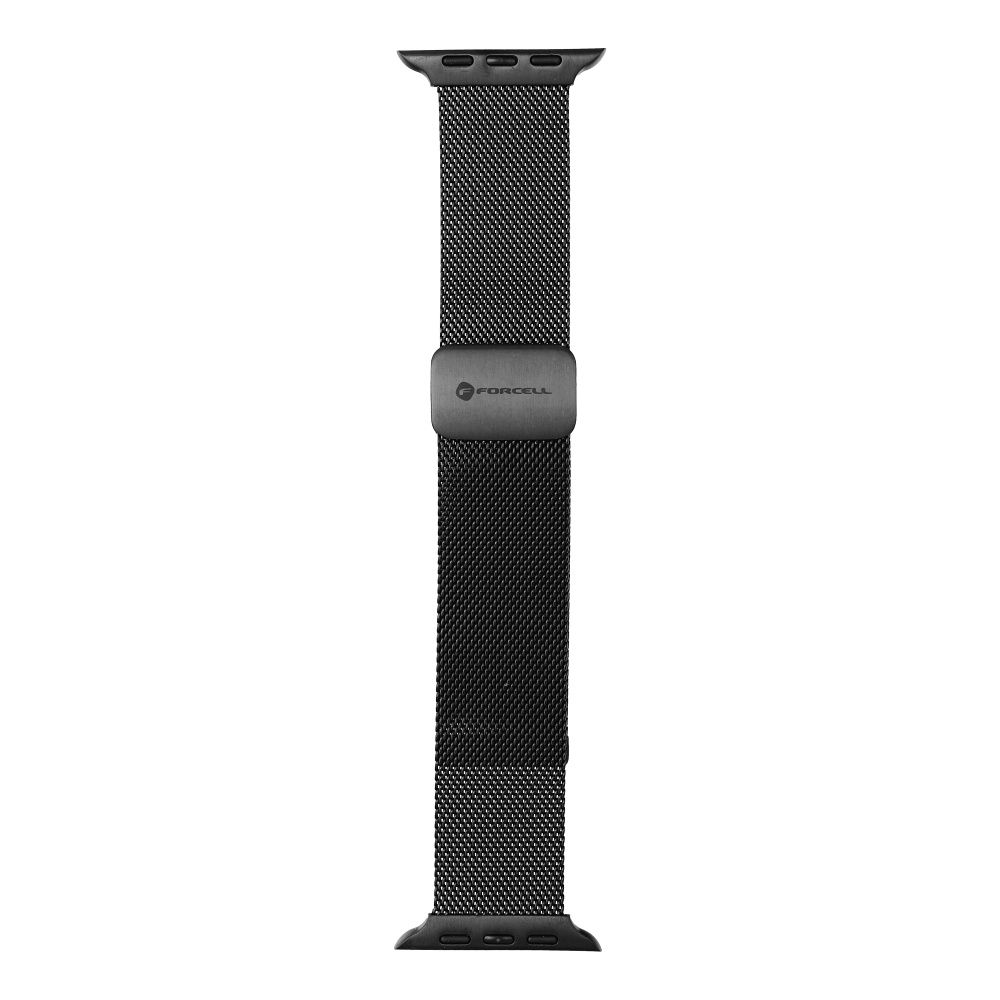 Náramek k hodinkám Apple Watch Forcell F-Design FA14, magnetický, ocelový, 42 / 44 / 45 / 49 mm, černý