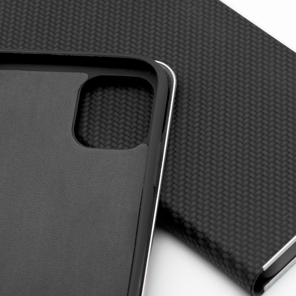 Otočné pouzdro pro iPhone 14 Luna Book, černá barva Carbon