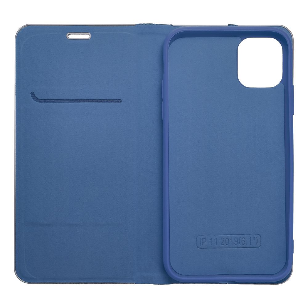Otočné pouzdro pro iPhone 15 Luna Book Carbon blue