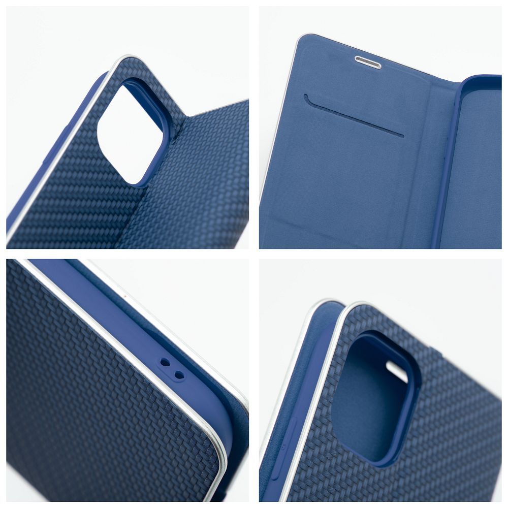 Otočné pouzdro pro iPhone 16 Luna Book Carbon blue