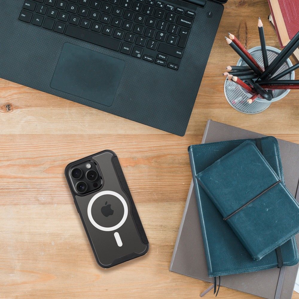 Otočné pouzdro pro iPhone 16 PLUS Smart Mag kompatibilní s MagSafe, černé