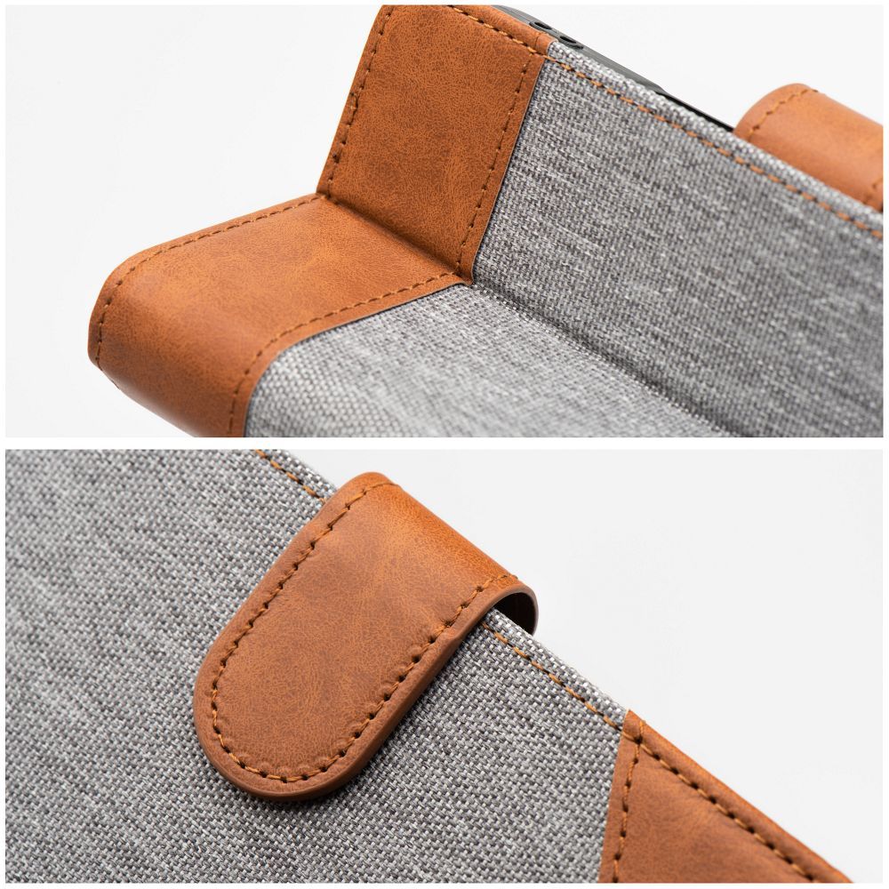 Otočné pouzdro pro iPhone 16 PRO MAX Jeans Book, šedé