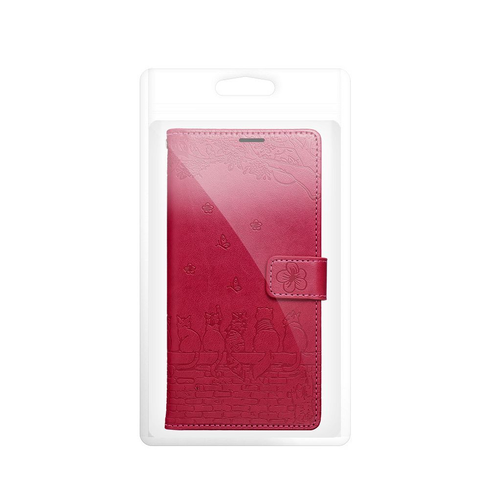 Otočné pouzdro pro Motorola G17 Mezzo Book s motivem koček, červené